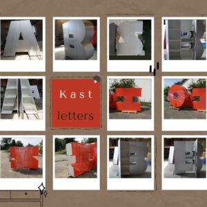 letter kast rood of grijs