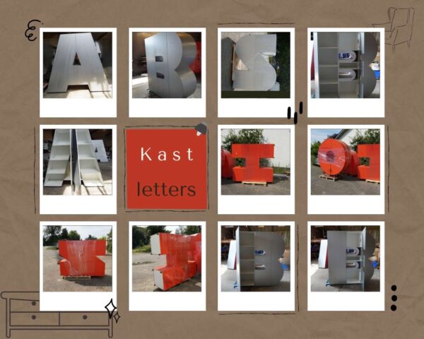 letter kast rood of grijs